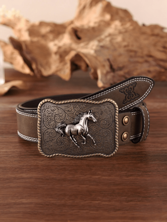 1 pieza Cinturón vintage estilo occidental para niña, cinturón de vaquera con decoración de caballo para pantalones vaqueros, ideas de regalo para vuelta al colegio, invierno y Día de San Valentín para niño o niña