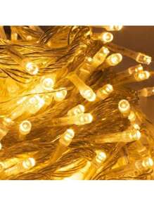 Serie de Luces Navideñas Led Blanco Cálido 8 Modos Diferentes Cable Transparente. Luces Decorativas en Cadena Blanco Cálido - luz blanca cálida - Ver 4
