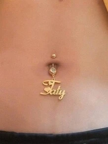 Một chiếc Zirconia nhân tạo thời trang và hợp thời trang có thể tùy chỉnh với tên tiếng Anh cho móng rốn, một món quà trang sức thanh lịch và gợi cảm cho sinh nhật và ngày lễ của bạn bè, được làm bằng vật liệu thép không gỉ, cổ điển và vĩnh cửu - vàng vàng - Xem 3