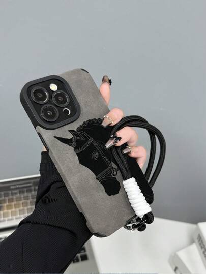 挂绳 1 件马手机壳带腕带，兼容 11 12 13 14 12ProMax 13ProMax 14ProMax 15 15PRO 15PLUS 15PROMAX 16 16Pro 16Plus 16Promax、Galaxy S20 FE A71 U22 A52 A53 A32 A04 A13 A24 A33 A34 A54 防水防震防摔防刮