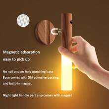 2024 New 2-Piece Set. Intelligent Sensing LED Night Light - Rechargeable, USB Powered, Touch Light, Suitable For Corridors, Hallways, Garages, Safes, Cabinets, And Bathroom Walls Sensing Function - Automatic Human Body Sensing, Energy-Saving And Safe