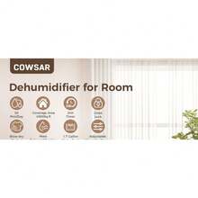 COWSAR 4500 Sq.Ft Dehumidifier,  Energy Star Dehumidifier With Wheels For Medium To Large Basement, Bedroom, Bathroom, Office - 50 Pints, 4 Modes, LED Display, 24H Timer, Whisper-Quiet, 1.7 Gallon Tank - 白色 - 查看 9