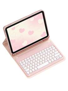 粉色键盘保护套，兼容 iPad 7/8/9 代 10.2 英寸、Galaxy Tab/Xiao/华为平板电脑，带笔槽，支持自动睡眠/唤醒功能。 - 彩色 - 查看 12