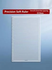 1pc A4 Line Drawing Soft Plastic Ruler, Multi-Line Spacing, Easy Lining For Daily Use, School Work - Transparent - View 8