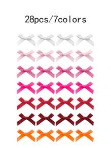 28/56 件女士彩色丝带发饰，时尚蝴蝶结发夹，优雅公主，芭蕾，Y2K 仙女美学日常发饰，可爱迷你发饰，7 种颜色，发夹爪夹，学校用品，大学，女士冬季服装