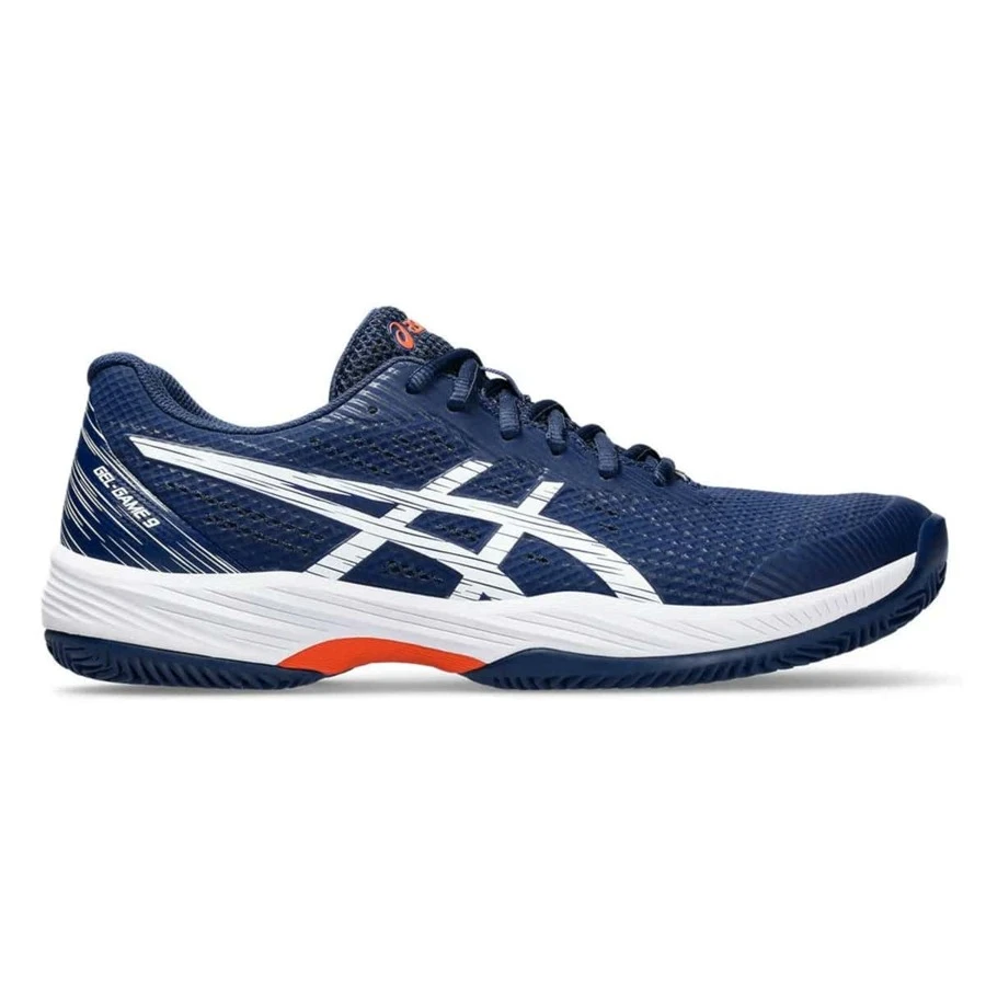 Asics Men's Gel-Game 9 Clay/Oc Court Tennis Shoes - Hải quân và Trắng - Xem 1