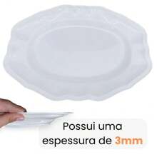 KIT SET OF 6 26.5 CM SHALLOW PLATES + 2 36 CM SHALLOW PLATES WITH DELICATE MELAMINE/PLASTIC EDGES - trắng - Xem 9