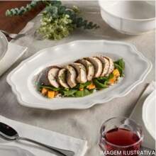 KIT SET OF 6 26.5 CM SHALLOW PLATES + 2 36 CM SHALLOW PLATES WITH DELICATE MELAMINE/PLASTIC EDGES - trắng - Xem 11
