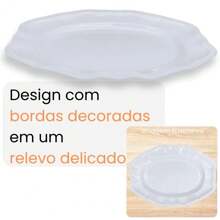 KIT SET OF 6 26.5 CM SHALLOW PLATES + 2 36 CM SHALLOW PLATES WITH DELICATE MELAMINE/PLASTIC EDGES - trắng - Xem 5