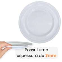 KIT SET OF 6 26.5 CM SHALLOW PLATES + 2 36 CM SHALLOW PLATES WITH DELICATE MELAMINE/PLASTIC EDGES - trắng - Xem 8