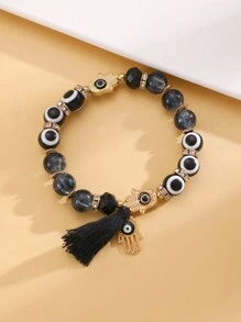 Bộ 3 chiếc vòng tay mặt dây chuyền hạt trang trí mắt quỷ thời trang mới, phù hợp cho phụ nữ đeo hàng ngày - Nhiều màu - Xem 6