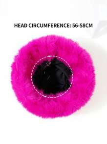 1pc Women Faux Fur Y2K Style Thick Furry Bucket Hat, Suitable For Extremely Cold Days, Outdoor Snow Activity, Daily Wear, Warm In Winter