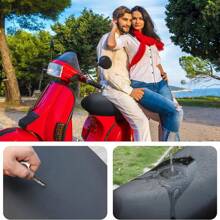 1 PIEZA Funda de asiento impermeable y flexible universal para lluvia de motocicleta y tranvía, cubierta de sillín personalizada, a prueba de polvo, accesorio de motocicleta para entusiastas del aire libre - Negro - Ver 5