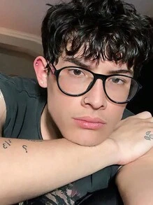 1 Kính gọng hình bầu dục thường ngày cho nam và kính đen thời trang dùng để đọc sách hàng ngày, chơi game trên máy tính, TV và điện thoại di động - Nhiều màu - Xem 9