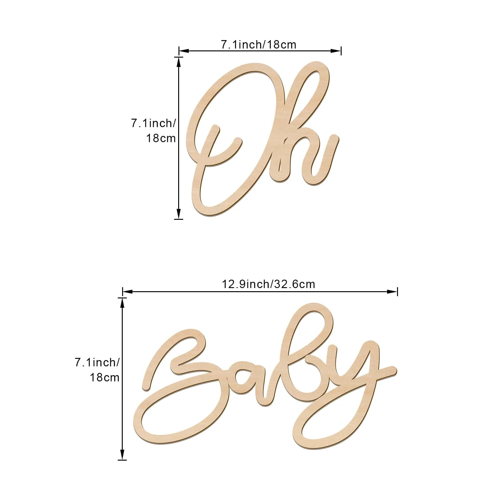Ginger Ray oh baby décoration murale en bois