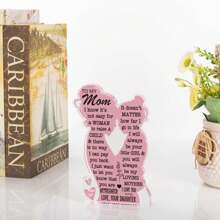 Mom Gifts From Daughter Christmas Gift For Mom, Mom Birthday Ideas Gift Cool Mother's Day Gifts From Daughter Best Mom Ever Gifts New Mom Single Mom Christmas Acrylic Plaque Sign Graduation - Pink - View 6