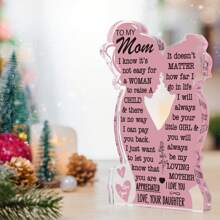 Mom Gifts From Daughter Christmas Gift For Mom, Mom Birthday Ideas Gift Cool Mother's Day Gifts From Daughter Best Mom Ever Gifts New Mom Single Mom Christmas Acrylic Plaque Sign Graduation - Pink - View 5