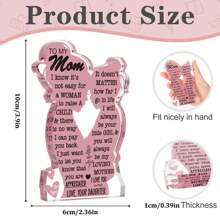 Mom Gifts From Daughter Christmas Gift For Mom, Mom Birthday Ideas Gift Cool Mother's Day Gifts From Daughter Best Mom Ever Gifts New Mom Single Mom Christmas Acrylic Plaque Sign Graduation - Pink - View 3