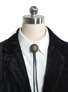 Krawat męski Wild West BOLO Bolo - Vintage Stripe, ręcznie robiony, unikatowy, indiański, westernowy, kowbojski, skórzany krawat, męskie i damskie dodatki odzieżowe, jednoczęściowy