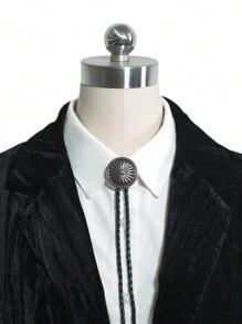 Krawat męski Wild West BOLO Bolo - Vintage Stripe, ręcznie robiony, unikatowy, indiański, westernowy, kowbojski, skórzany krawat, męskie i damskie dodatki odzieżowe, jednoczęściowy