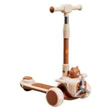 Happy Airplane Scooter For Children With 3 Foldable Wheels And Led Light And Sound DM Toys DMR6816 Beige - 米色 - 查看 2