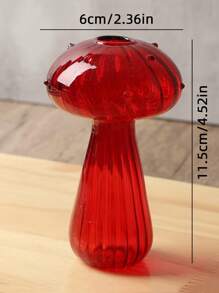 Joivida 1個創意蘑菇設計水培玻璃花瓶,桌面裝飾花藝裝飾品,香薰瓶 - 無色 - 查看 17