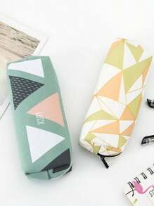 1 hộp đựng bút chì học sinh thiết kế hình học ngẫu nhiên, túi đựng bút chì vải canvas dung tích lớn - Nhiều màu - Xem 3