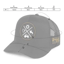 Simprão Moda Country Cap Curved Brim Agro Adjustable Logo Street Style Fabric Appliques Embroidery - 黑色 - 查看 9