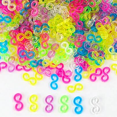 200个DIY编织手链项链连接器，S形连接扣，串珠和珠宝制作材料，适合万圣节、圣诞节、情人节、生日派对礼物