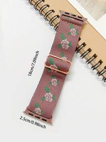 1入組花朵圖案錶帶適用於Apple Watch - 彩色 - 查看 5