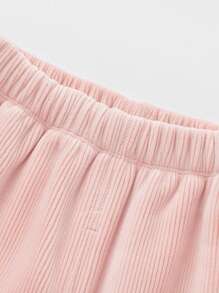 Balabala Baby Velvet Pants Boys' & Girls' Fashionable Swan Velvet Winter 2024 Trousers - Pink - View 6