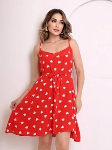 New Strappy Dress | Short | Crepe - Red - View 1