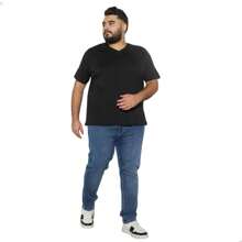 V-Neck T-Shirt Plus Size Premium Cotton G1 To G3 Comfort Zaroc - màu đen - Xem 2