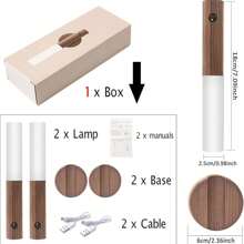 2024 New 2-Piece Set. Intelligent Sensing LED Night Light - Rechargeable, USB Powered, Touch Light, Suitable For Corridors, Hallways, Garages, Safes, Cabinets, And Bathroom Walls Sensing Function - Automatic Human Body Sensing, Energy-Saving And Safe