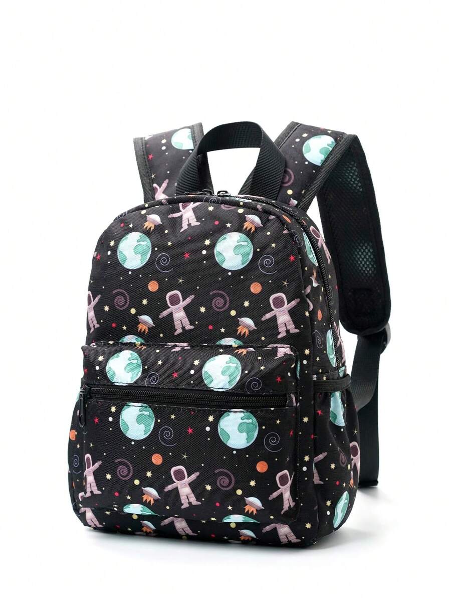 Kids Large Capacity Cartoon Car Backpack - Black - View 1