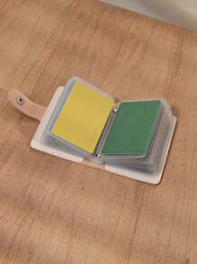 Estuche compacto para mujer con 20 ranuras para tarjetas, puede almacenar tarjetas, licencia de conducir y varias tarjetas, diseño de gato de dibujos animados con botón a presión, regalo de estuche para tarjetas con diseño de gato creativo y doodle para mujeres