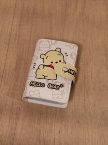 Estuche compacto para mujer con 20 ranuras para tarjetas, puede almacenar tarjetas, licencia de conducir y varias tarjetas, diseño de gato de dibujos animados con botón a presión, regalo de estuche para tarjetas con diseño de gato creativo y doodle para mujeres