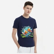 快乐小金鱼图像热转印贴纸，适用于 T 恤、口罩、背心、连帽衫、枕头、牛仔裤、背包等，可水洗 A 级