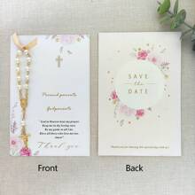 20/10pcs Baptism Favor Cards With Rosaries Birthday Baptism Christening Decor For Your New Born