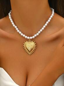 1 件时尚简约精致小众设计优雅珍珠吊坠项链，适合女性日常佩戴 - 刺刺愛心 - 查看 4