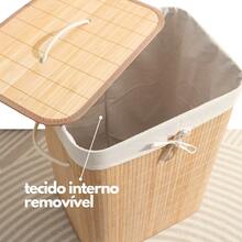 Bamboo Rectangular Laundry Basket 60L With Lid - cây tre - Xem 5