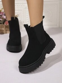 2024 Kobiety Klasyczne Wygodne Modne Wszechstronne Wytrzymałe Lekkie Oddychające Wsuwane Okrągłe Botki Do Kostki Z Grubą Podeszwą