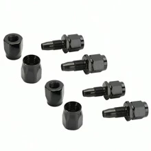 4Pcs AN6 Swivel Hose End Aluminum Alloy Anodized Hose Fitting End Reusable Durable Replacement Hose Adapter For Stainless Steel And Nylon Braided Fuel Line - Black - View 9