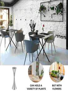 Vaso in acciaio inossidabile, innovativo, elegante, moderno, dalla bocca rotonda, vaso in metallo per fiori per il tavolo del soggiorno