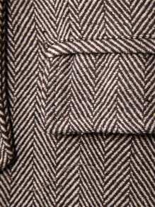 Cappotto doppiopetto a spina di pesce di media lunghezza con maniche lunghe, taglia europea, consigliato, bestseller, autunno/inverno - Cachi - Visualizzare 4