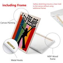 1pc, Canvas Hanging Poster, Solid Wood Framed Painting, I Can Boogie Disco 70s Style Music Poster Gift Print Wall Art For Living Room, Bedroom Wall Decor, Home Decor, Room Decor