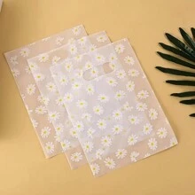 20 件 30 件 50 件 - 雏菊印花塑料礼品袋带手柄，可爱花朵图案透明礼品包装袋，非常适合母亲节、婚礼、生日、毕业典礼、新娘送礼会、派对回礼和购物、派对、节日和零售店礼品袋派对厨房 - 彩色 - 查看 4
