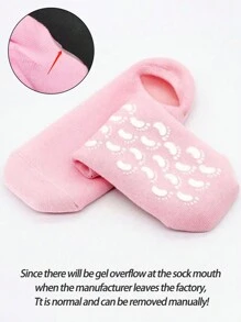 1 双精油保湿隐形袜，粉色防滑保湿足跟凝胶袜衬，适合婚礼、新娘、伴娘、礼物、四季足部护理 - 彩色 - 查看 4