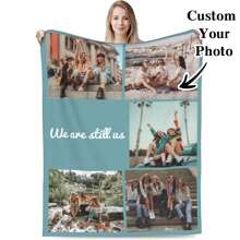 1pc Custom Blanket , Customization Blankets With Images And Text,Personalized Soft Cozy Blankets, Personalized Gift,Custom Gift Blanket - Multicolor - View 22