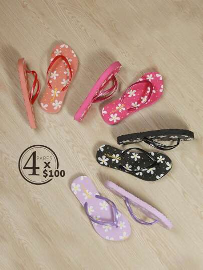 Sandalia flor de dama, surtido en cuatro colore a solo 4 x $ 100.